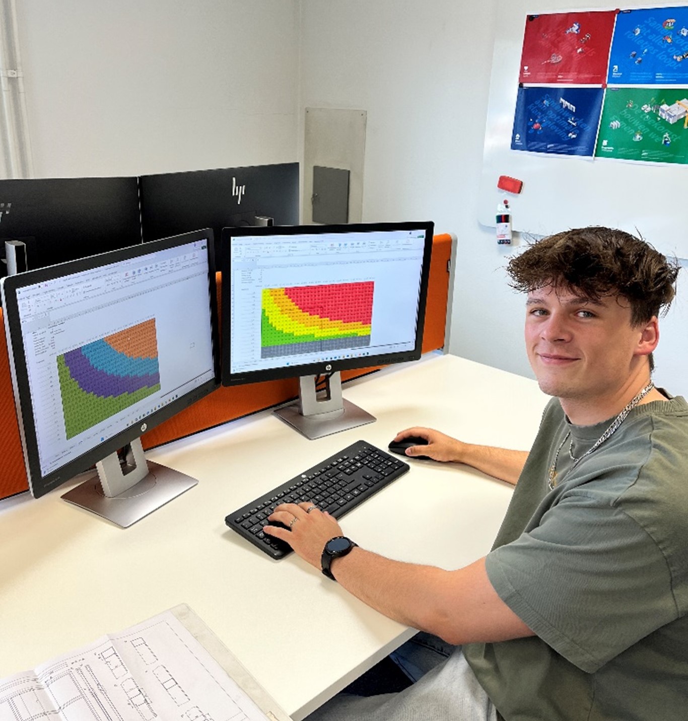 Gijs tijdens zijn stage